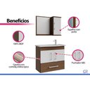 Ver imagem 4 de Conjunto Banheiro c/Espelho Atenas 65cm Cinamomo/Off MGM