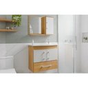 Ver imagem 1 de Conjunto Banheiro c/Espelho Atenas 65cm Cinamomo/Off MGM