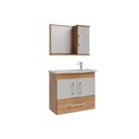 Ver imagem 2 de Conjunto Banheiro c/Espelho Atenas 65cm Cinamomo/Off MGM
