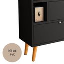 Ver imagem 5 de Sapateira Classic com 2 Portas 1 Gaveta 2 Nichos e Pés Palitos - Preto