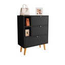 Ver imagem 4 de Sapateira Classic com 2 Portas 1 Gaveta 2 Nichos e Pés Palitos - Preto