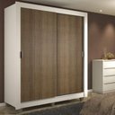 Ver imagem 1 de Guarda-Roupa Solteiro Madesa Dallas 2 Portas de Correr 2 Gavetas com Pés Branco/Rustic Cor:Branco/Ru