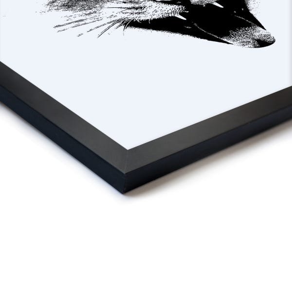 Quadro Decorativo Gato Miau - 65x46cm (Moldura em laca preta) - Arte Maníacos - 2