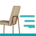 Ver imagem 4 de Conjunto Sala de Jantar Peonia 6 Lugares Tampo MDP Rosê 170cm Móveis Carraro