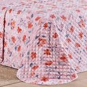 Ver imagem 4 de Kit Cobre Leito Colcha Belle Casal Padrão Estampado Dupla Face 400 Fios 3 Peças Floral Rosê