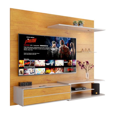 Home Suspenso Amazon Cedro com Off White - Moveisaqui