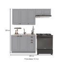 Ver imagem 2 de Cozinha Compacta Bariloche 8 Portas 2 Gavetas 100% MDF Titânio Fosco - Indékes