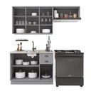 Ver imagem 4 de Cozinha Compacta Bariloche 8 Portas 2 Gavetas 100% MDF Titânio Fosco - Indékes