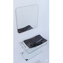 Ver imagem 2 de Kit Cuba Espelho e Prateleira de Vidro para Banheiro 53cm:preto
