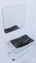 Ver imagem 2 de Kit Cuba Espelho e Prateleira de Vidro para Banheiro 53cm:preto