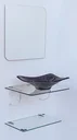 Ver imagem 3 de Kit Cuba Espelho e Prateleira de Vidro para Banheiro 53cm:preto