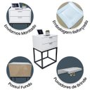 Ver imagem 4 de Mesa de Cabeceira Industrial 40cm Branco 2 Gavetas Pés Ferro Preto para Quarto Cama