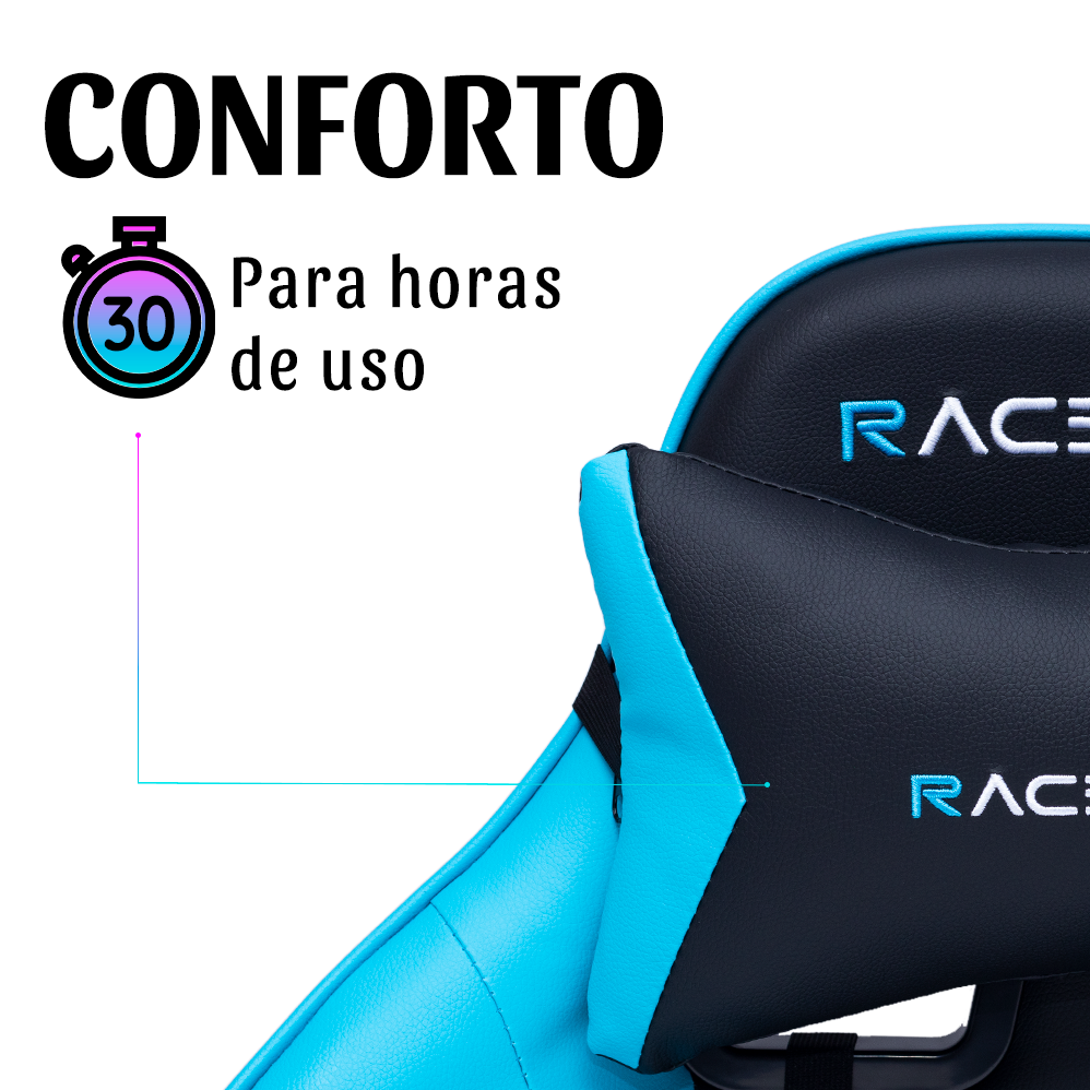 Cadeira Gamer Racer X Comfort Azul Claro - 4