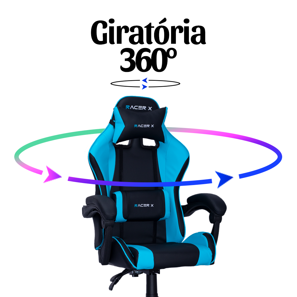 Cadeira Gamer Racer X Comfort Azul Claro - 7