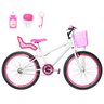 Bicicleta Feminina Aro 24 Aero + Kit Passeio e Cadeirinha Flexbikes Branca e Pink - 6