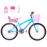 Bicicleta Feminina Aro 24 Aero + Kit Passeio e Cadeirinha Flexbikes Branca e Pink - 1