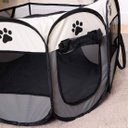 Ver imagem 7 de Cercado Pet Dobrável Portátil Casinha Cachorro Cão e Gatos Tamanho Extra Grande 110cm - Cinza