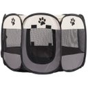 Ver imagem 3 de Cercado Pet Dobrável Portátil Casinha Cachorro Cão e Gatos Tamanho Extra Grande 110cm - Cinza