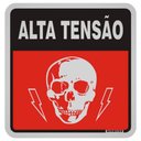 Ver imagem 1 de Placa de Alumínio Auto-adesiva 12x12cm Alta Tensão - 900 Aw - Sinalize Placa Alum.12x12 - Alta Tensa