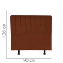 Ver imagem 2 de Cabeceira Estofada Kiara 90cm Solteiro para Cama Box Quarto Suede Terracota Telha - Ahazzo Móveis