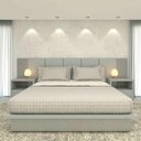 Ver imagem 2 de Cabeceira Cama Queen Ripada 3,50m Prt 100% Mdf Casa Lar Cor:prata
