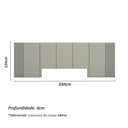 Ver imagem 3 de Cabeceira Cama Queen Ripada 3,50m Prt 100% Mdf Casa Lar Cor:prata