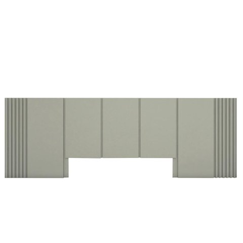 Cabeceira Cama Queen Ripada 3,50m Prt 100% Mdf Casa Lar Cor:prata