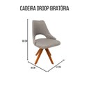 Ver imagem 3 de Cadeira de Jantar Droop Giratória Revestida em Tecido Linho Cinza