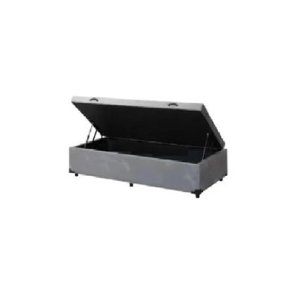 Cama Box Baú Solteirão King Linhão Cinza (42x96x203)