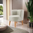 Ver imagem 5 de Kit 6 Poltronas Estofadas para Recepção de Escritório Ergonômica Tecido Veludo Macia Pés de Madeira