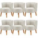 Ver imagem 1 de Kit 6 Poltronas Estofadas para Recepção de Escritório Ergonômica Tecido Veludo Macia Pés de Madeira