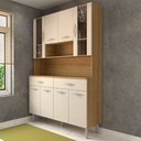 Ver imagem 6 de Armário de Cozinha Kit 8 Portas 2 Gavetas com Vidro Freijó/soft - Panorama Móveis