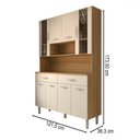 Ver imagem 4 de Armário de Cozinha Kit 8 Portas 2 Gavetas com Vidro Freijó/soft - Panorama Móveis