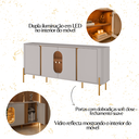 Ver imagem 3 de Aparador Buffet Prime Cantinho do Café Off 4 Portas com Led