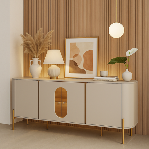 Aparador Buffet Prime Cantinho do Café Off 4 Portas com Led