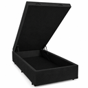 Ver imagem 1 de Mini Cama Box Baú Suede Preto 70x150cm - Genki Kenko Colchões