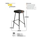 Ver imagem 4 de Kit 04 Banquetas Altas Cozinha e Área Gourmet Vik Estofada Couríssimo Preto - Abmaza