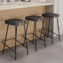 Ver imagem 2 de Kit 04 Banquetas Altas Cozinha e Área Gourmet Vik Estofada Couríssimo Preto - Abmaza