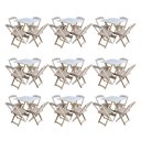 Ver imagem 1 de Kit 9 Jogos de Mesa Dobravel com 4 Cadeiras de Madeira 70x70 para Restaurante e Bar - sem Pintura