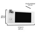 Ver imagem 5 de Rack com Painel Retrô Siena Twin com Pés de Plástico - Branco