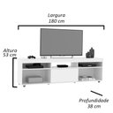 Ver imagem 6 de Rack com Painel Retrô Siena Twin com Pés de Plástico - Branco