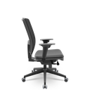 Ver imagem 2 de Cadeira Presidente Brizza Plaxmetal Tela Preta Base Itália PU Slider Assento T19 Vinil Preto