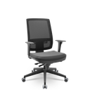 Ver imagem 1 de Cadeira Presidente Brizza Plaxmetal Tela Preta Base Itália PU Slider Assento T19 Vinil Preto
