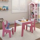 Ver imagem 1 de Jogo de Mesa e 2 Cadeiras Infantil Honduras Branco/rosa