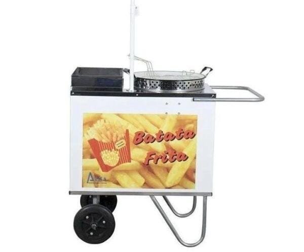 Carrinho para Batata Frita com Tacho sem Toldo com Roda Pneumática - Alsa