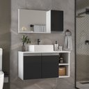 Ver imagem 1 de Conjunto de Gabinete Banheiro 80cm com Cuba e Espelheira -