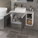 Ver imagem 6 de Conjunto de Gabinete Banheiro 80cm com Cuba e Espelheira -