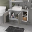 Ver imagem 6 de Conjunto de Gabinete Banheiro 80cm com Cuba e Espelheira