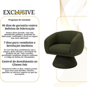 Ver mais imagens de Poltrona Giratória Orgânica Maya Tecido Linho Courino Design Redondo Sala Quarto Suporta 150kg:linho