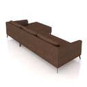 Ver imagem 6 de Sofá Bipartido Sala de Estar Kiara 292cm Chaise Direito Pés de Ferro Couro Caramelo Manchado G52 - G